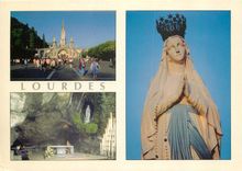 CPM Souvenirs de Lourdes La Grotte la vierge couronnee la Basilique