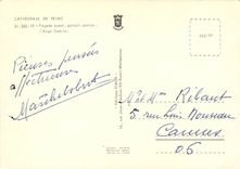 CPM Cathedrale de Reims Facade ouest portrait central l'ange Gabriel