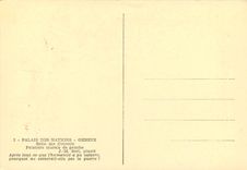 CPM Palais des Natons Geneve salle des conseils Peiture murale de Gauche J M Sert