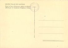 CPM Geneve Palais des Nations dans la cour d'honneur sphere armillaire offerte par la fondation Wood