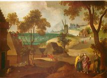 CPM Chapelle N D de Montfaucon d'Abel Grimer Ecole flamande XVIe s Juin la fenaison