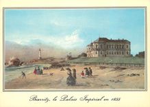 CPM Biarritz le palais Imperial en 1855