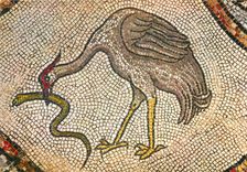 CPM Venezia Basilica di S Marco Pavement a mosaique du XIIe s Cicogne avec serpent Maitre Autel