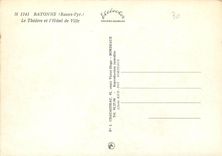 CPM Bayonne (Basses Pyr) Le Theatre et L'Hotel de ville