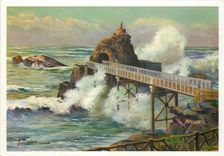 CPM Biarritz Le Rocher de la Vierge 