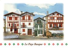 CPM Le Pays Basque Aquarelle Elisabeth Favorel 