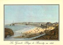 CPM Biarritz Vieille Gravures de 1858 Vue de la Villa Eugenie ou Palais Imperial avec la Grande 