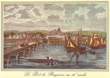 CPM Bayonne Vieilles Gravures du 18e siecle Le Port de Bayonne avec les fortifications et le Pont St
