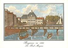 CPM Bayonne Vieilles Gravures de 1835 Vue du Pont Mayour et de la Place de la Comedie e Bayonne 