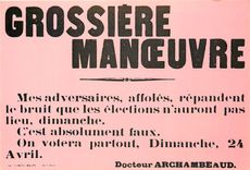 CPM Musee de l'Affiche et du Tract Affiche publiee et placardee par un candidat aux elections de 191