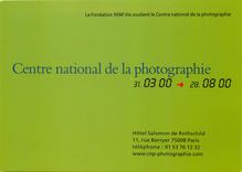 CPM La Fondation NSM Vie soutient le Centre national de la photographie 