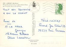 CPM Lorient Morbihan Place Alsace Lorraine l'Eglise Notre Dame des Victoires 