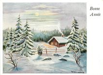 CPM Bonne Annee Soir d'Hiver 