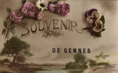 Genoa-Souvenir of Genoa Flowers-CPA