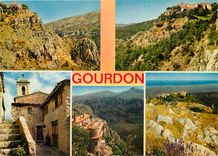 CPM Gourdon La Sarrazine Alpes Maritimes Village perche a la pointe d'un eperon rocheux 