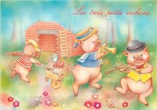 CPM Les Trois Petits Cochons 