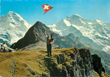 CPM Lanceur de drapeau avec Elger et Jungfrau 