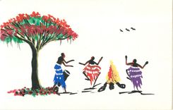 CPM Danseurs (dessin a la main)