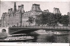 Paris- Le Pont d'Arcole a L'Hotel de Ville - CPA