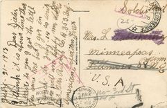 CPA Duo de cœurs Censure Militaria 1918