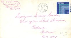 Entier Postal Postal Stationary Canada Belleville