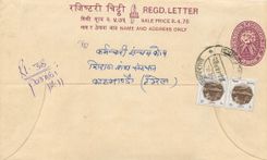 Entier Postal Postal Stationary Nepal Fleurs 