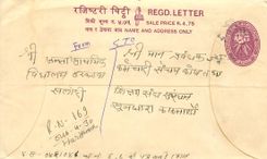 Entier Postal Postal Stationary Nepal Fleurs 