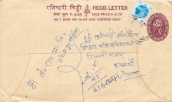 Entier Postal Postal Stationary Nepal Fleurs 
