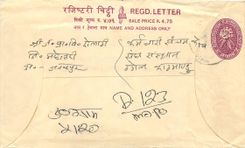 Entier Postal Postal Stationary Nepal Fleurs 