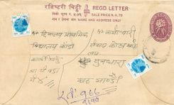 Entier Postal Postal Stationary Nepal Fleurs 