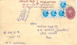 Entier Postal Postal Stationary Nepal Fleurs 