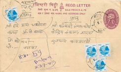 Entier Postal Postal Stationary Nepal Fleurs 