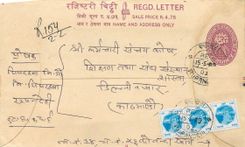 Entier Postal Postal Stationary Nepal Fleurs 