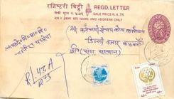 Entier Postal Postal Stationary Nepal Fleurs 