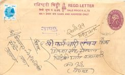 Entier Postal Postal Stationary Nepal Fleurs 