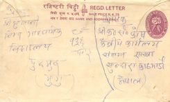 Entier Postal Postal Stationary Nepal Fleurs 
