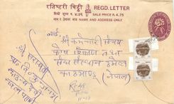 Entier Postal Postal Stationary Nepal Fleurs 
