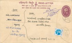 Entier Postal Postal Stationary Nepal Fleurs 