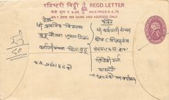 Entier Postal Postal Stationary Nepal Fleurs 