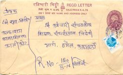 Entier Postal Postal Stationary Nepal Fleurs 