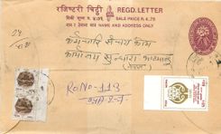 Entier Postal Postal Stationary Nepal Fleurs 
