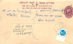 Entier Postal Postal Stationary Nepal Fleurs 