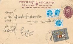 Entier Postal Postal Stationary Nepal Fleurs 
