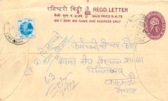 Entier Postal Postal Stationary Nepal Fleurs 