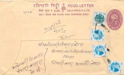 Entier Postal Postal Stationary Nepal Fleurs 