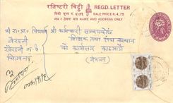 Entier Postal Postal Stationary Nepal Fleurs 