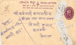 Entier Postal Postal Stationary Nepal Fleurs 