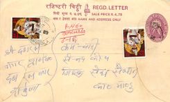 Entier Postal Postal Stationary Nepal Fleurs 