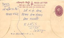 Entier Postal Postal Stationary Nepal Fleurs 