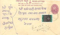 Entier Postal Postal Stationary Nepal Fleurs 